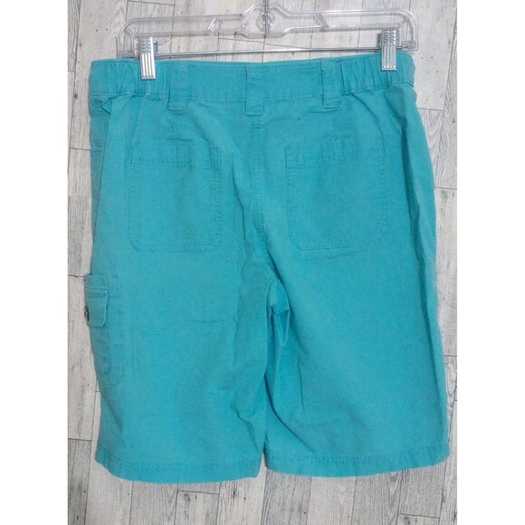 Chico's Shorts Bermuda Cargo Shorts Ripstop Turquoise Blue Sz 0 Short (4 Short) - Picture 2 of 6